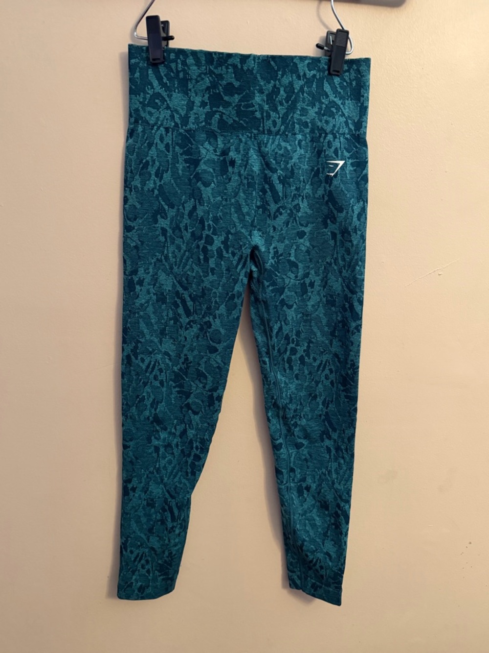 Gymshark Womens Teal Textured High-Waist Leggings